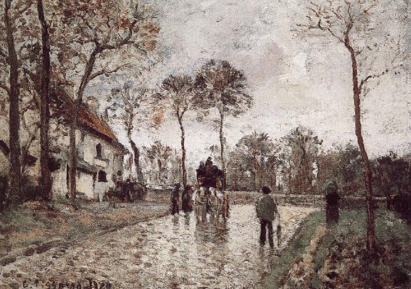 Camille Pissarro Road Vehe is peaceful the postal vehicle